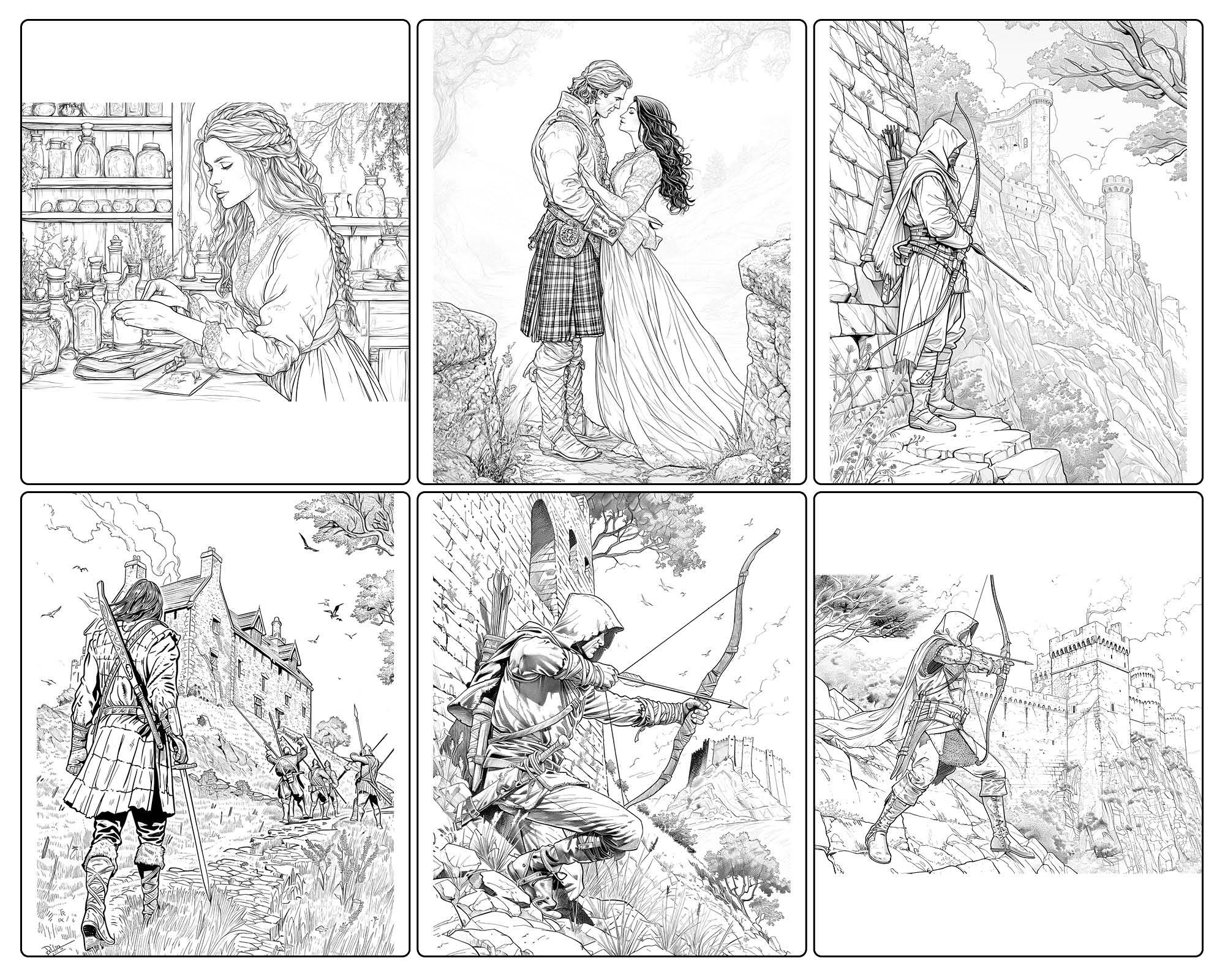 Outlander Coloring Book: Scotland Inspired Designs (59 Printable Pages ...