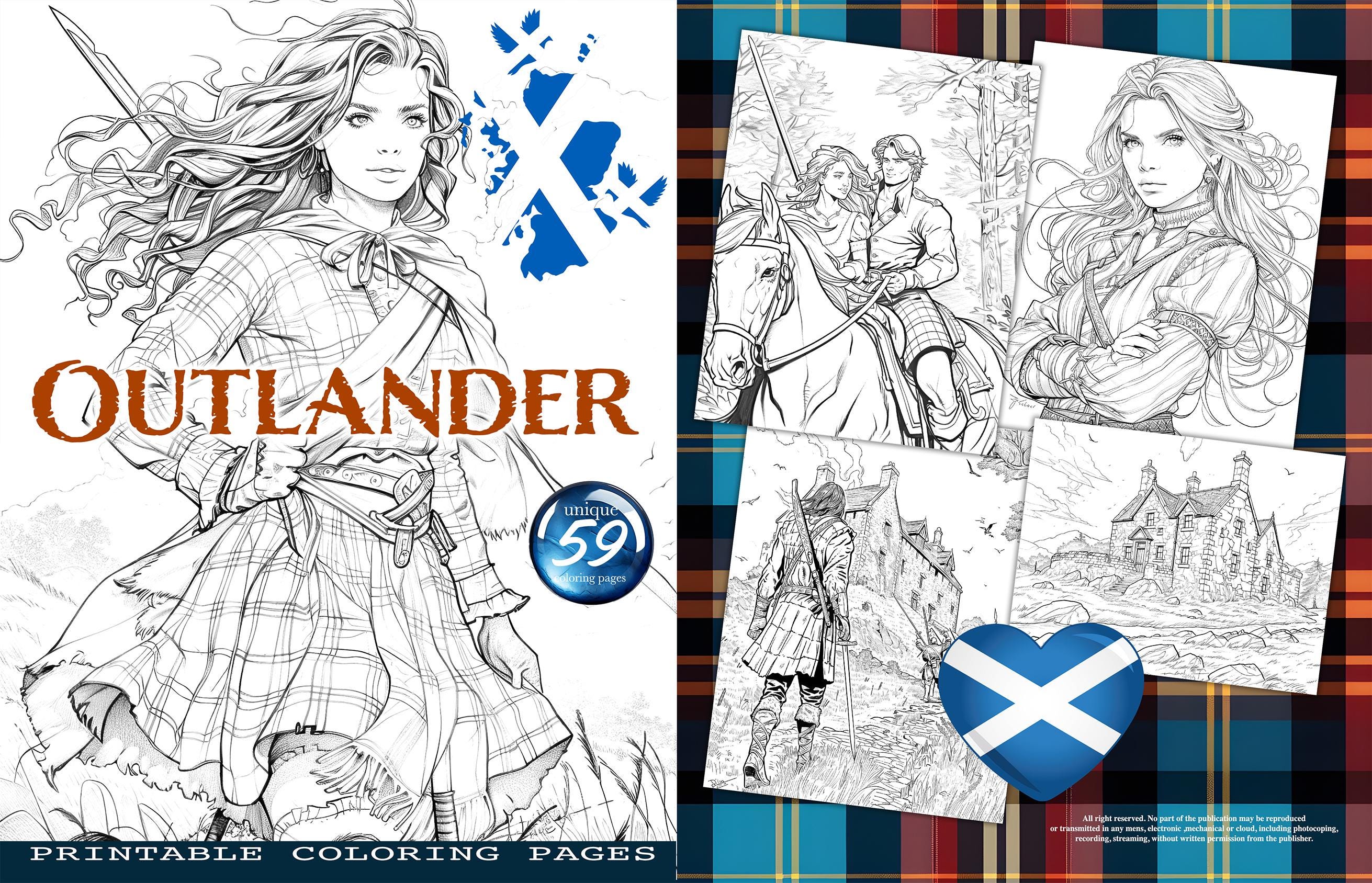 Outlander Coloring Book: Scotland Inspired Designs (59 Printable Pages ...