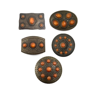 Orange Stone Belt Buckles - Vibrant  Accents for Stylish Appeal