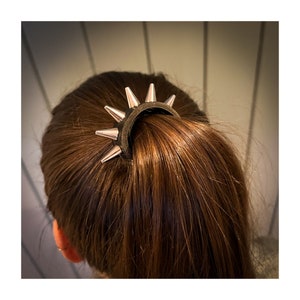 Hair Cuff with Spikes - Stud Hair clip - Unique Hair Accessory for Ponytails