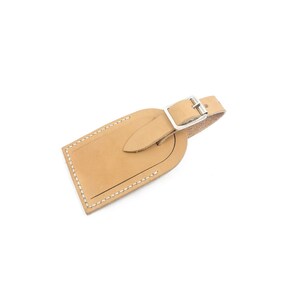Luggage Tag DIY Kit Natural Leather | Precut, Prepunched | Personalize Your Travels
