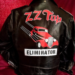 Vintage motorcycle jacket hand painted schott