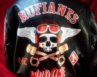 vintage motorcycle jacket hand painted
