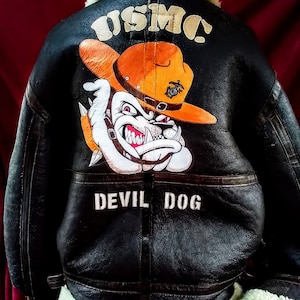 Vintage flying jacket hand painted