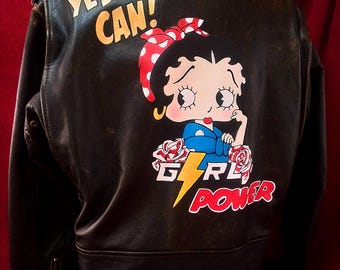 Vintage Betty Boop JH Design Bomber Jacket - Etsy