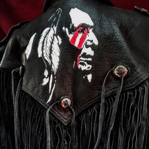 Vintage motorcycle jacket hand painted
