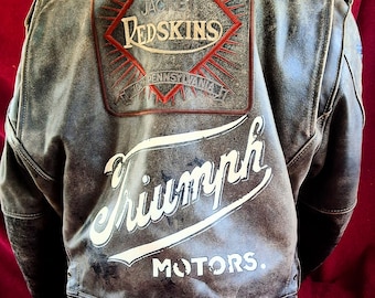 vintage motorcycle jacket hand painted