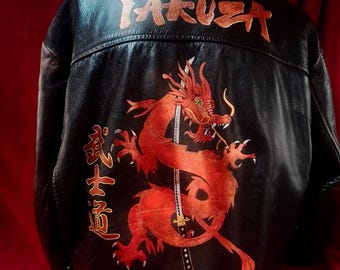 Tiger Japan Warrior Varsity Jacket Black - Sukajan