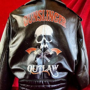 Vintage Motorcycle Jacket Hand Painted * - Etsy