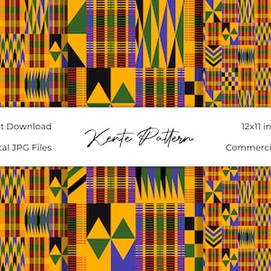 Confezione di carta digitale Kente / Sfondo africano / Motivo Kwanzaa / Download istantaneo / Senza soluzione di continuità