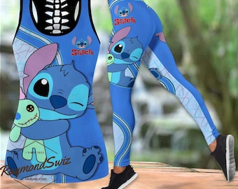 Stitch Tank Top, Disney Stitch Leggings, Lilo & Stitch Tanktop, Disneyland Women's Leggings, Stitch Workout Tops, Leggings For Girls