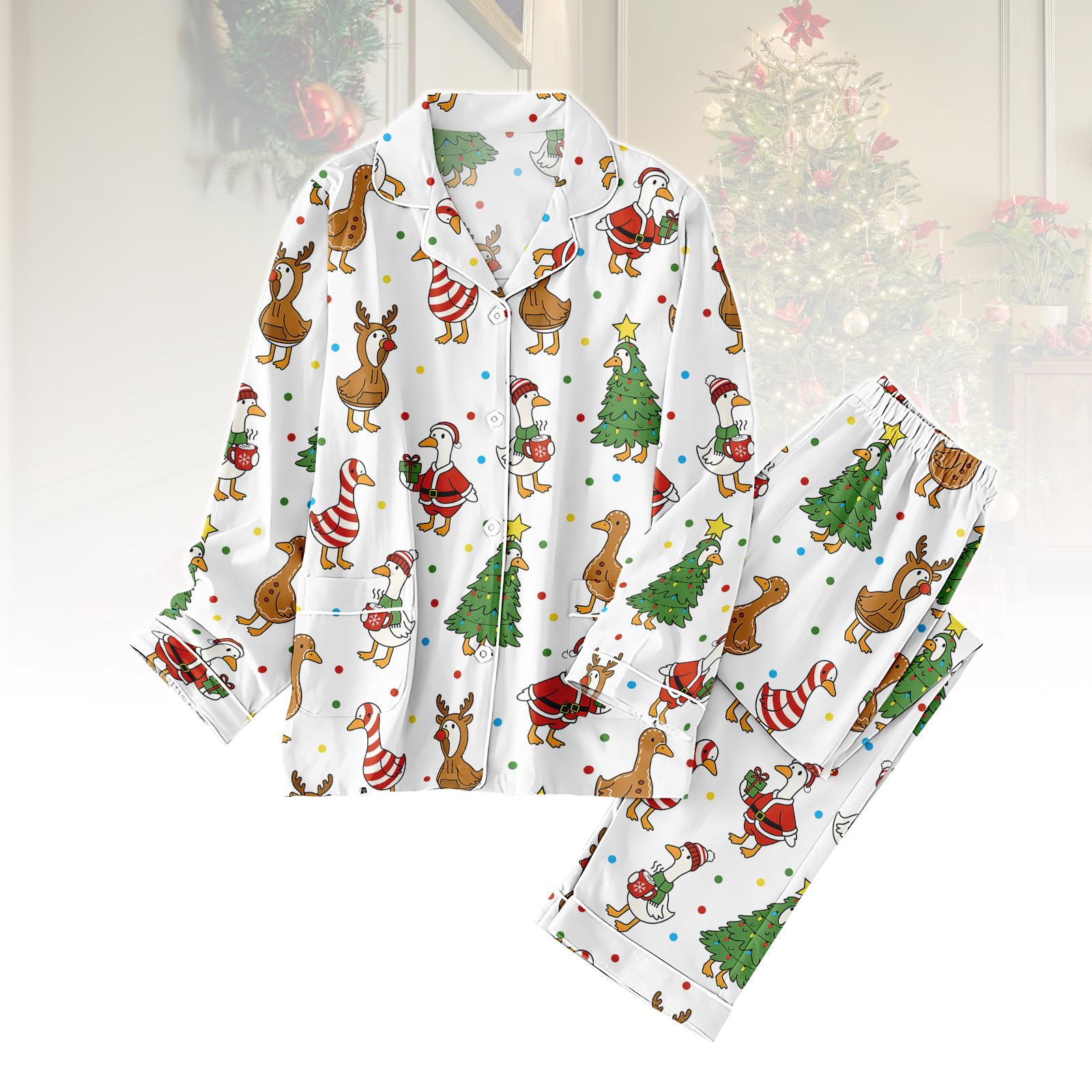 Discover Funny Christmas Duck Pajamas Set, Holiday Sleepwear for Women, Cozy Xmas PJs, Duck Lover Gift, Christmas Gift, Xmas Pjs