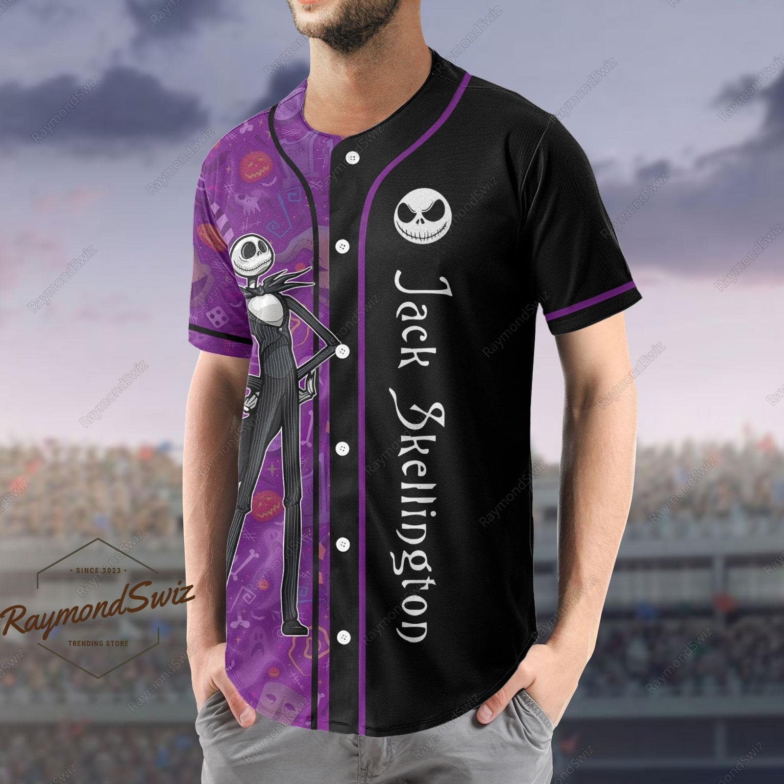 Halloween Jack Skellington Jersey Shirt, Jack Skellington Baseball