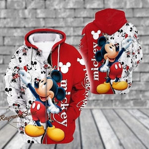 Felpa con cappuccio di Topolino, Felpa con cappuccio personalizzata, Felpa con cappuccio con cerniera di Topolino, Felpa con cappuccio Disney unisex, Felpa con cappuccio con stampa 3D dei cartoni animati, Felpa con cappuccio con costume di Topolino
