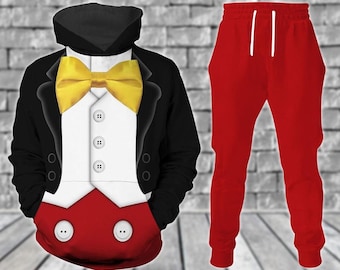 Mickey Mouse Tuxedo Costume Hoodie, Disney Mouse Cosplay, Magic Kingdom Shirts, Mens Disney Jogger, Magical Mouse Formal Costume Shirt