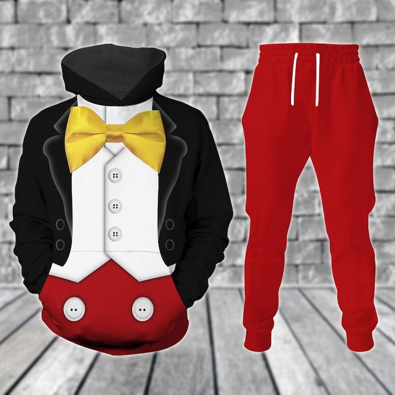 Mickey Mouse Tuxedo Costume Hoodie, Disney Mouse Cosplay, Magic Kingdom Shirts, Mens Disney Jogger, Magical Mouse Formal Costume Shirt