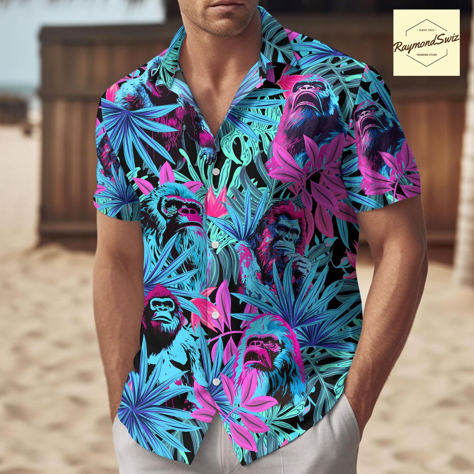 Discover Bigfoot Hawaiian Shirt, Summer Outfit for Bigfoot Lovers, Sasquatch Gifts for Men, Summer Beach Shirt