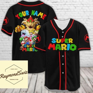 Halloween Super Mario Jersey Shirt, Custom Name Mario Jersey, Mario Gaming Shirt, Jersey Shirt For Men, 3D Printed Baseball Jersey