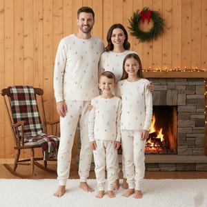 Christmas Family Pajamas, Gingerbread Long Pajamas, Festive Long Sleeve PJs, Holiday Pajamas Set, Xmas Pajama Family Gift