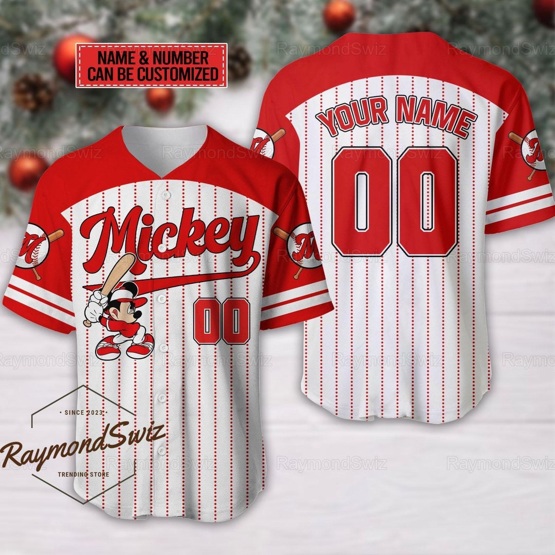 Béisbol Camisa De Mickey Mouse Hombre Camiseta De Béisbol