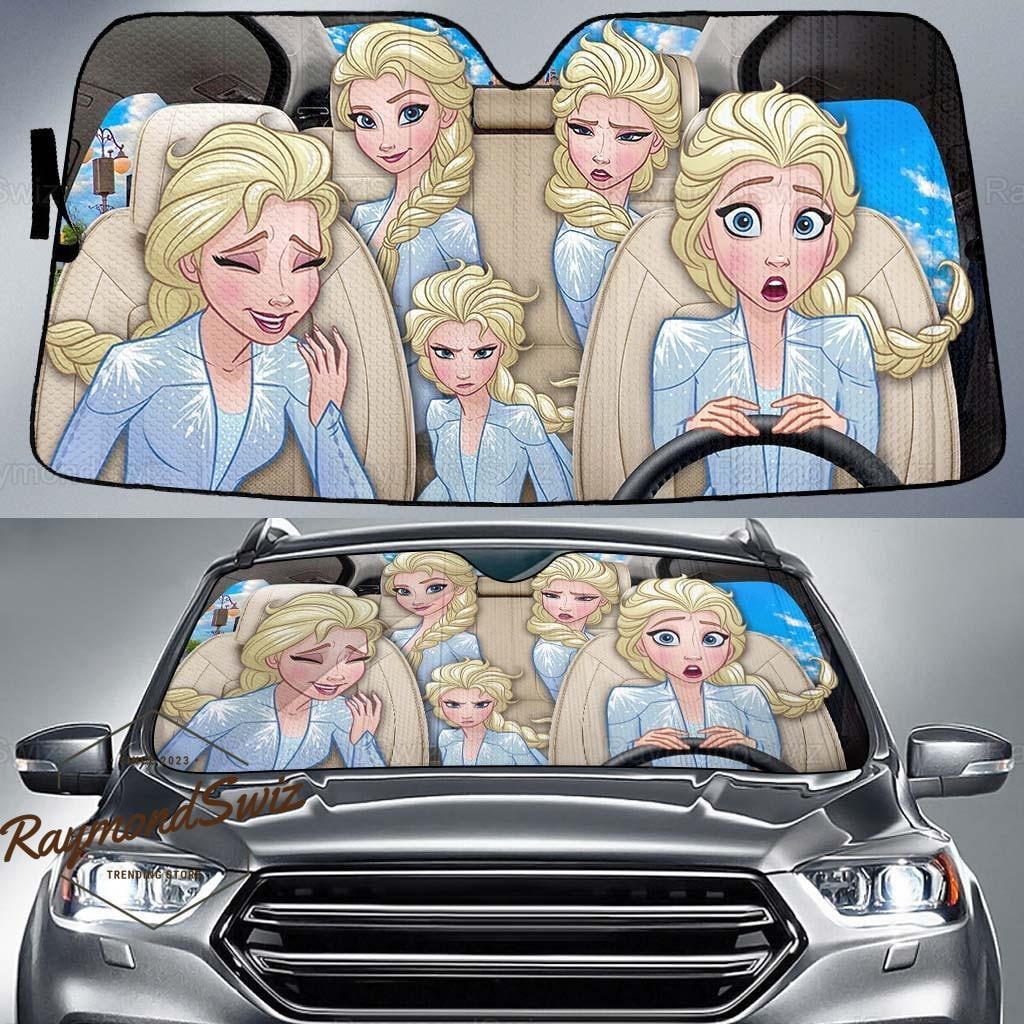 Discover Disney Princess Elsa ディズニープリンセス ディズニーランド 車用サンシェード おしゃれディズニーキャラクター 車のアクセサリー