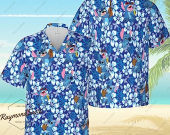 Halloween Stitch Hawaiian Shirt, Stitch Button Up Shirt, Lilo And Stitch Tropical Shirt, Disney Summer Hawaii Shirt, Disneyland Shirt