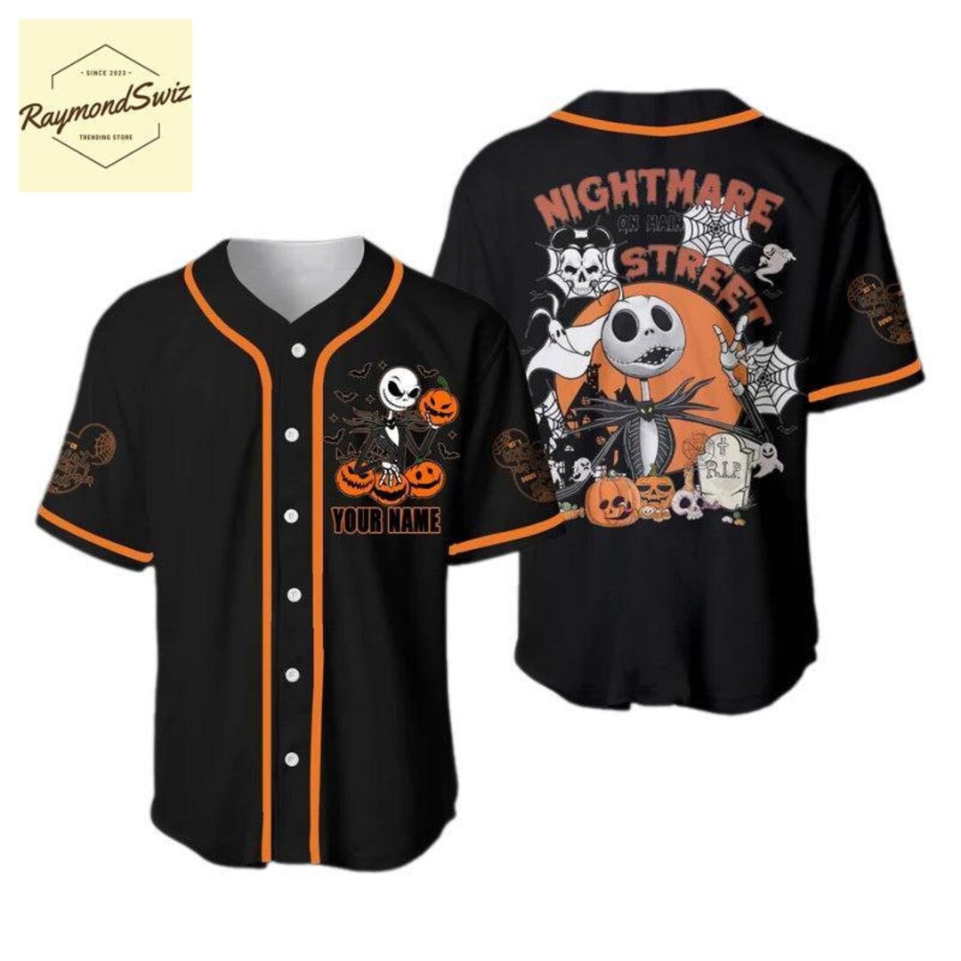 Jack Skellington Jersey, Custom Nightmare on Main Street Jersey, Jack