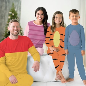 Winnie The Pooh Group Costume Pajamas, Dinsey Pooh Family Pajamas Set, Pajamas For Party, Eeyore Tigger Piglet Cosplay, Pjs Christmas