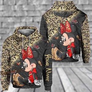 Custom Minnie Hoodie, Minnie Mouse Leggings, Disney Minnie Hoodie, Minnie Workout Leggings, Yoga Pants Women, Minnie Lover Gift