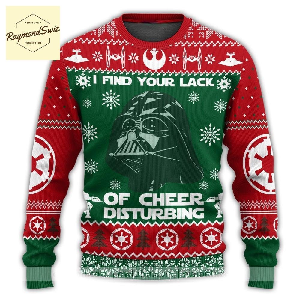 Snorider Design Star Wars Ugly Sweater, Darth Vader Sweater, I Find Your Lack Sweater, Star Wars Sweater, Mens Sweater Disney, Star Wars Sweatshirt Men
