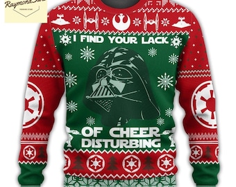 Pull moche Star Wars, pull Dark Vador, pull I Find Your Lack, pull de Noël Star Wars, pull homme