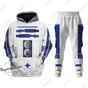 R2-D2 ロボット パーカー、R2D2 ロボット ジョガー、スターウォーズ コスチューム パーカー、R2d2 ストリートウェア、R2d2 コスチューム パーカー、ワークアウト ジョガー、スターウォーズ コスチューム