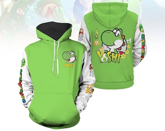 Yoshi hoodie, Super Mario hoodie, aangepaste Yoshi hoodie, Super Mario Gaming hoodie, videogame hoodie, cadeau voor gamers, cadeau voor hem