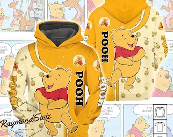 Sudadera con capucha de oso Pooh de Halloween, sudadera con capucha y cremallera de Pooh de Disney, sudadera de Winnie the Pooh, camiseta con estampado 3D de personajes de películas, Pooh y sus amigos