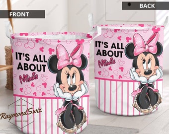 Minnie Laundry Basket, Laundry Room Decor, Disney Minnie Storage Bins, Minnie Mouse Storage Basket, Mothers Day Gift, Decor Kitchen