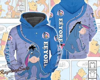 Halloween Eeyore Hoodie, Cute Eeyore Hoodie, Eeyore Sweatshirt, Winnie The Pooh Hoodie, Eeyore Lover Gift, Cartoon Movie Hoodie