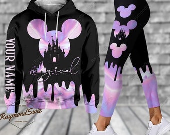 Mickey Magical Hoodie, Personalized Hoodie, Disney Mouse Hoodie, Mickey Yoga Pants, Mickey Workout Leggings, Mother's Day Gift