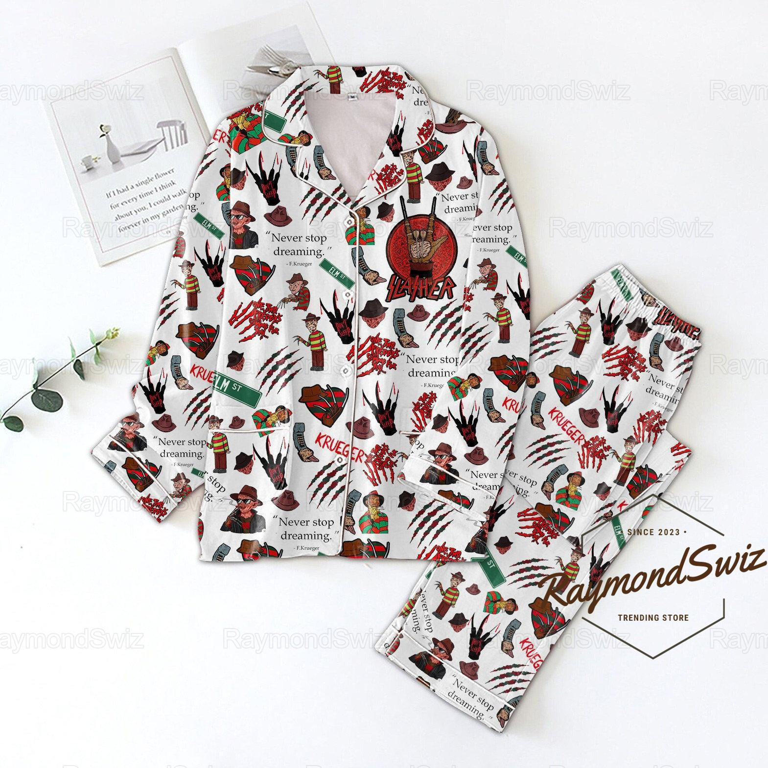Freddy Krueger Pajamas Set Horror Movie Pajamas Pants sold by