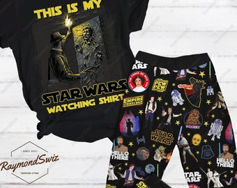 Halloween Star Wars Pajamas Set, Star Wars T-Shirt And Pants Pjs, This Is My Star Wars Watching Tee, Starwars Pajamas Pants, Set Of Pajamas