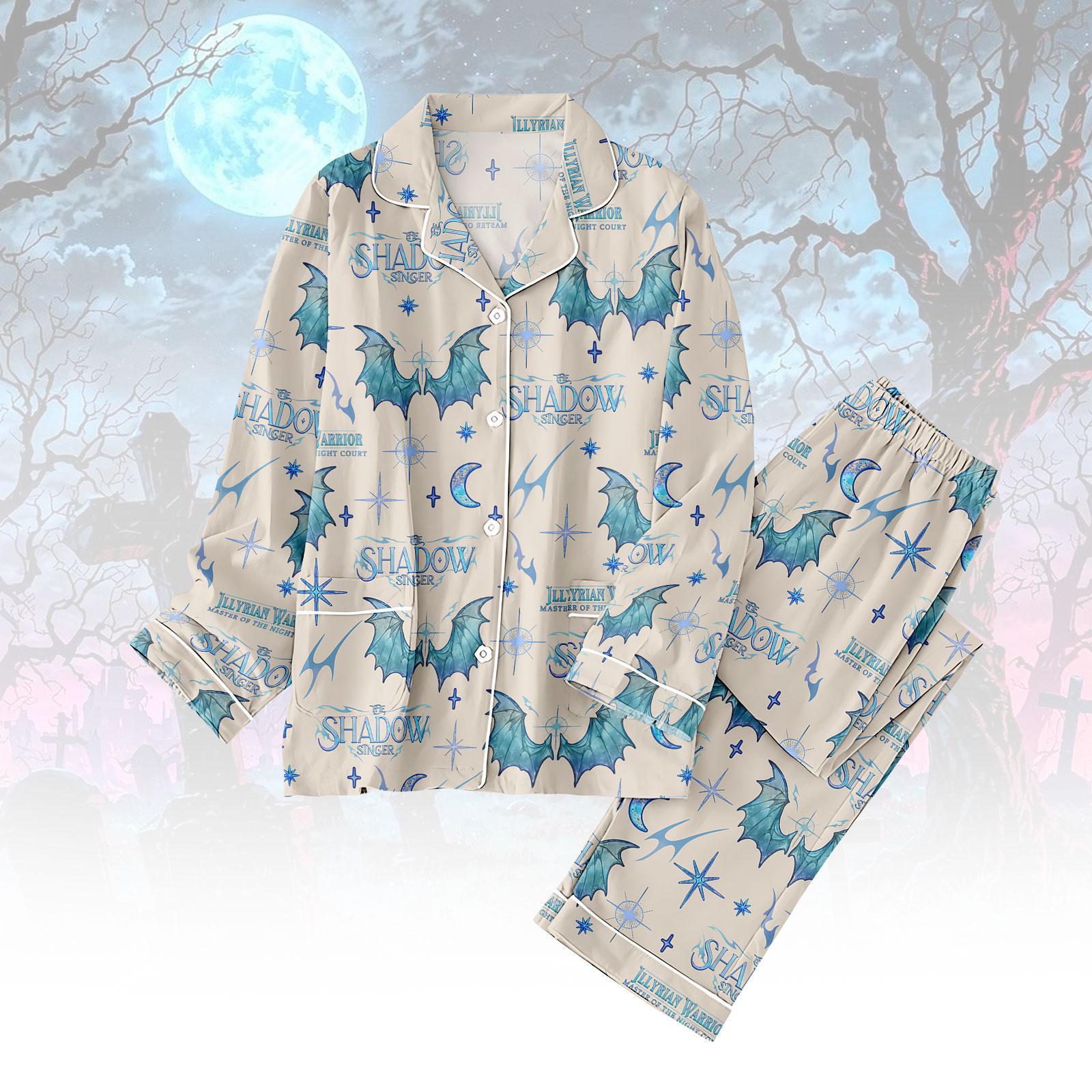 Discover Bat Wing Long Thick Pajama Set - Starlight City and Night Sky Womens Sleepwear, Comfortable Lounge Wear, Perfect Gift for Fans