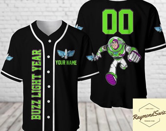 Individuell angefertigtes Buzz Lightjahre Jersey Shirt, individuell gestaltetes Disney Jersey, Buzz Lightjahre Roboter Baseball Jersey, Toy Story Jersey Baseball, Pixar Jersey