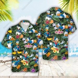 Halloween Donald Duck Hawaiian Shirt, Disney Duck Aloha Shirt, Mickey And Friends, Summer Beach Shirt, Aloha Shirts Men, Vacation Shirt