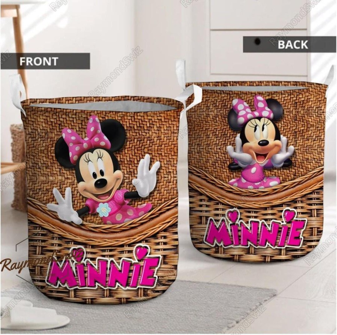 Minnie Laundry Basket, Disney Minnie Storage Bins, Minnie Mouse Storage