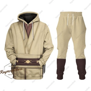Halloween Obi-Wan Kenobi Hoodie/Jogger, Kenobi Costume Hoodie, Star Wars Characters Hoodie, Jogger Pants, Costume Cosplay 3D Hoodie