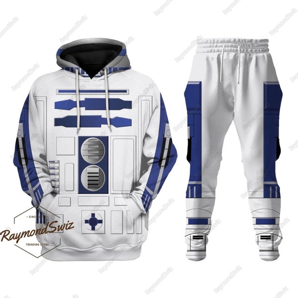 R2-D2 Robot Hoodie, R2D2 Robot Jogger, Star Wars Costume Hoodie, R2d2 Streetwear Joggers, R2d2 Costume Hoodie, Dad Gift, Workout Jogger
