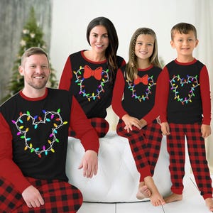 Disney Mickey Minnie Family Pajamas Set, Disney Mouse Christmas Matching Pajamas, Magic Kingdom Holiday Shirt, Christmas Lights Pjs