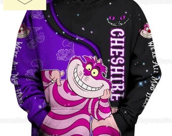 Halloween Cheshire Cat Hoodie, Alice Wonderland Shirt, Hoodie For Women, Disney Cat Hoodie, Movie Charatcer 3D All Over Print Shirt