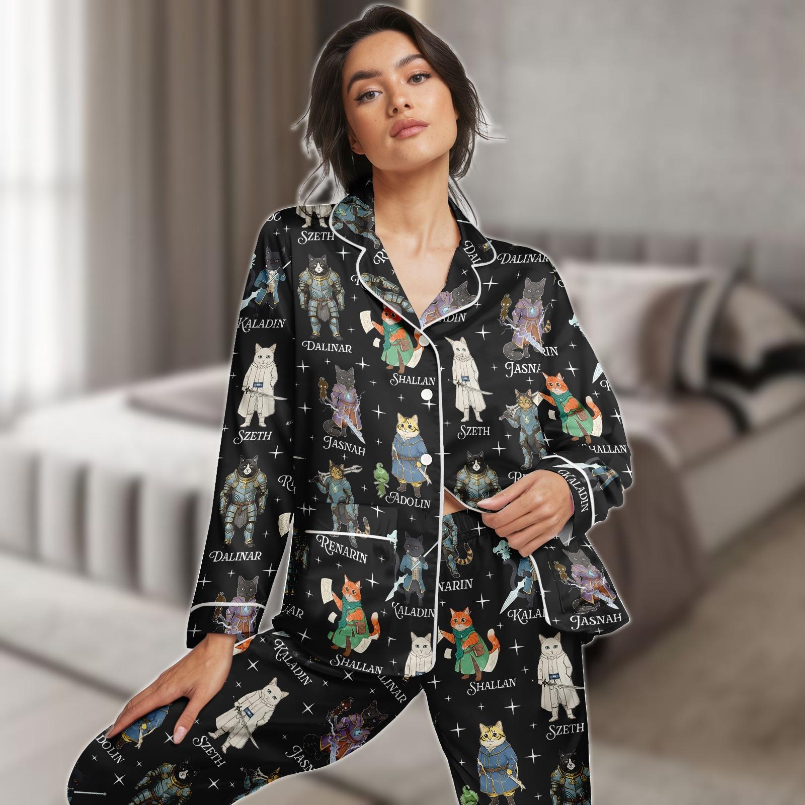 Discover Fantasy Cats PJs Set, Dalinar Pajamas Set, Cosplay Long Pajama Set, Cat Fan Pajamas, Gift For Cat Lover