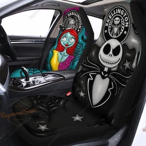 Jack And Sally Car Seat Covers, Jack Skellington Seat Covers, Halloween Movie Carseat Cover, Front Seat Covers, Nightmare Seat Covers