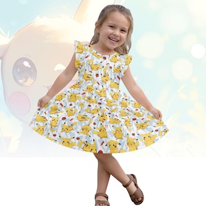 pikachu plushie dress girl Pick-A Pokemon fits 18 inch dolls including American Doll type Pokmon originally discovered in Kanto Part of the Lunar New Year Pokemon Girl's Dress with Pikachu